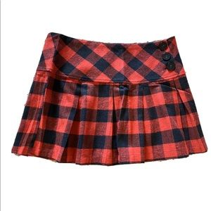 Red Berry buffalo check skirt